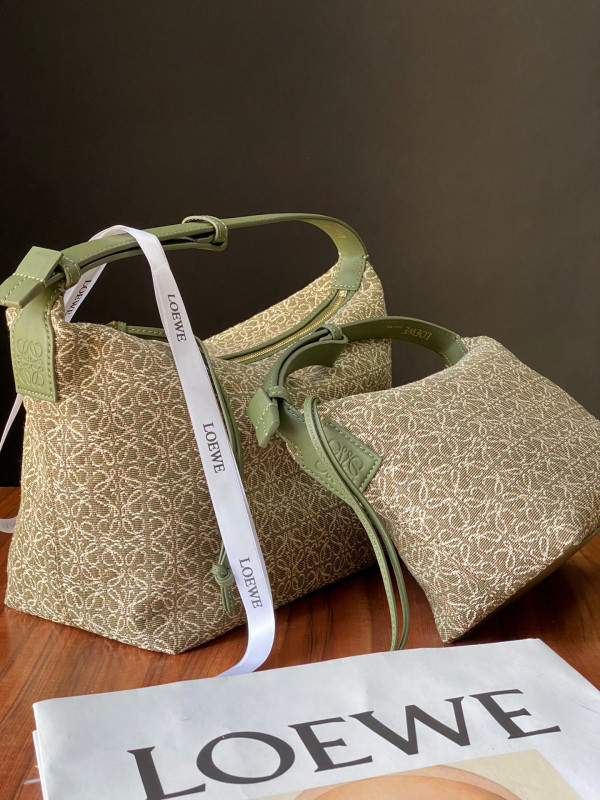 LOEWE small Cubi bag in Anagram jacquard and calfskin