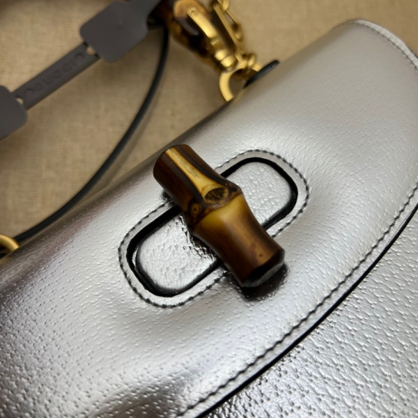 G*u*i small top handle bag with bamboo