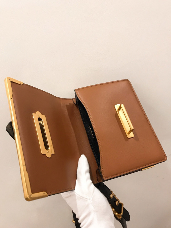 Pra*a cahier leather shoulder bag