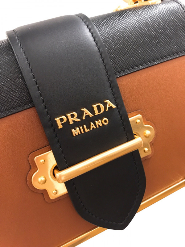 Pra*a cahier leather shoulder bag