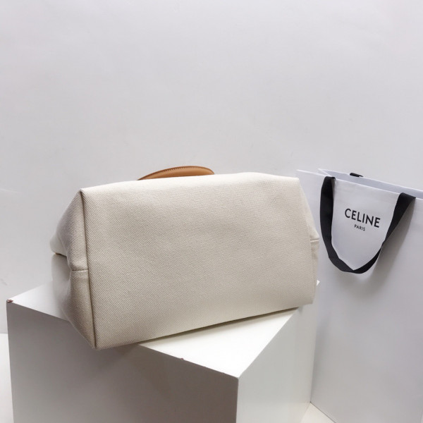 Ce**e horizontal cabas Ce**e in canvas with Ce**e print and calfskin