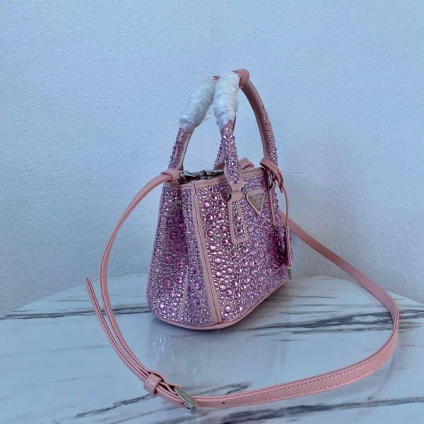 Pra*a galleria satin mini-bag with crystals