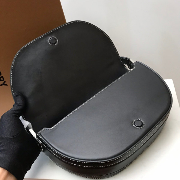 B**rry small logo graphic denim and leather olympia bag