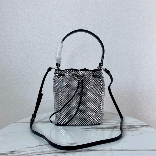 Pra*a satin mini-bag with crystals