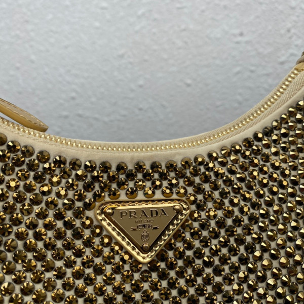 Pra*a re-edition 2005 satin bag with crystals