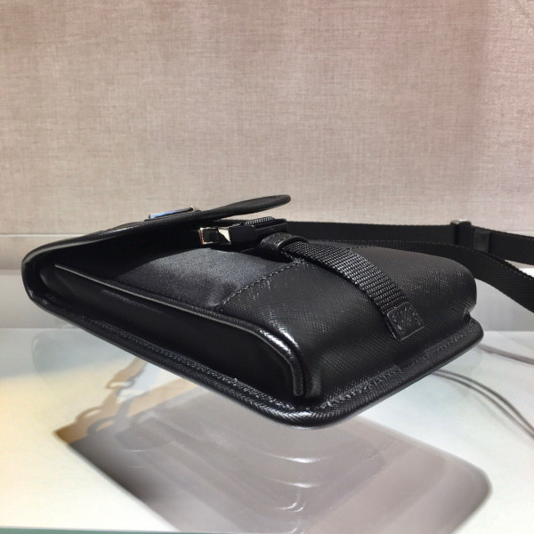 Pra*a nylon and saffiano leather smartphone case