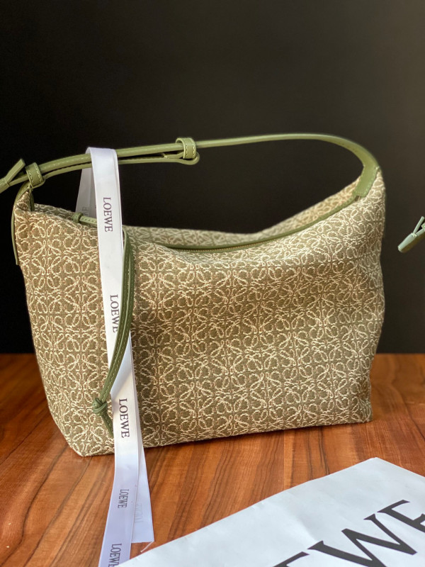LOEWE Cubi bag in Anagram jacquard and calfskin