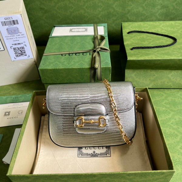 G*u*i horsebit 1955 lizard mini bag