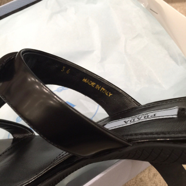 Pra*a brushed leather high-heeled thong sandals