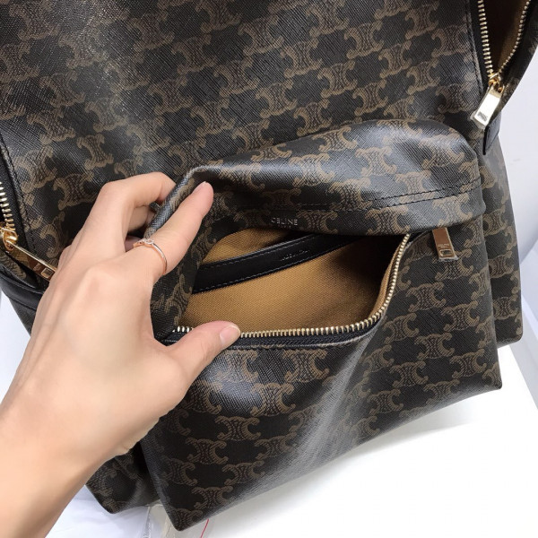 Ce**e medium backpack in triomphe canvas and calfskin