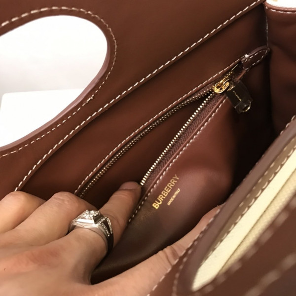 B**rry mini two-tone canvas and leather pocket bag