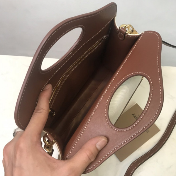 B**rry mini two-tone canvas and leather pocket bag