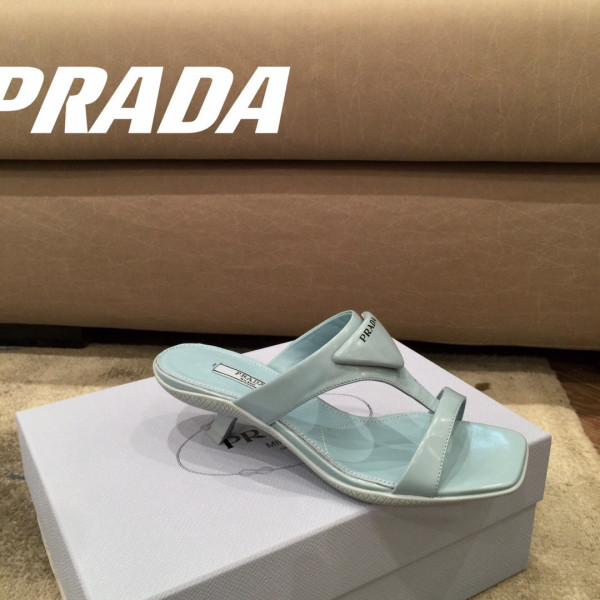 Pra*a brushed leather high-heeled thong sandals