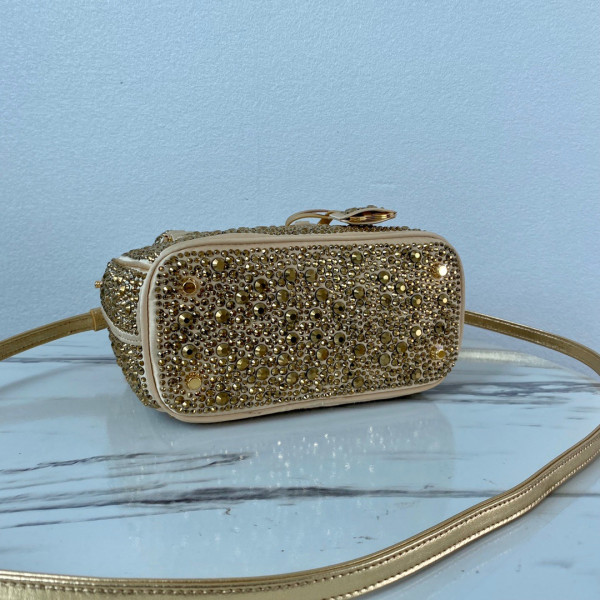 Pra*a galleria satin mini-bag with crystals