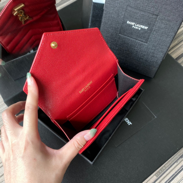 YSL MONOGRAM SMALL ENVELOPE WALLET IN