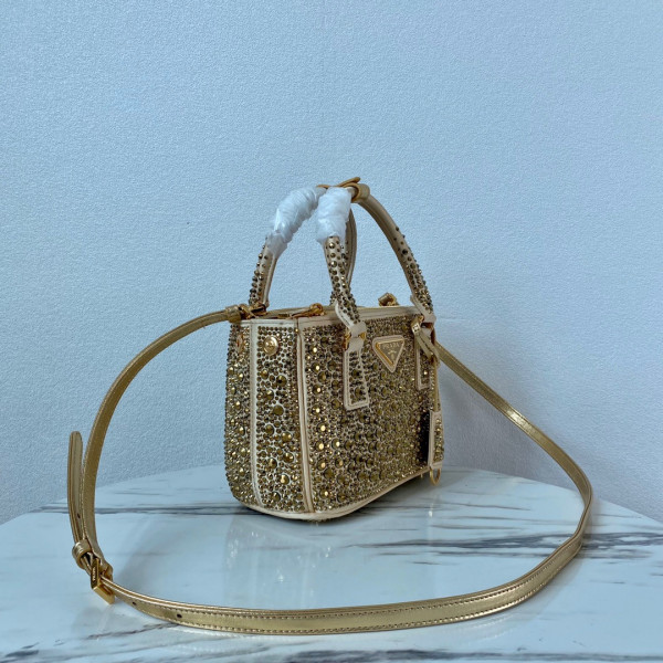 Pra*a galleria satin mini-bag with crystals