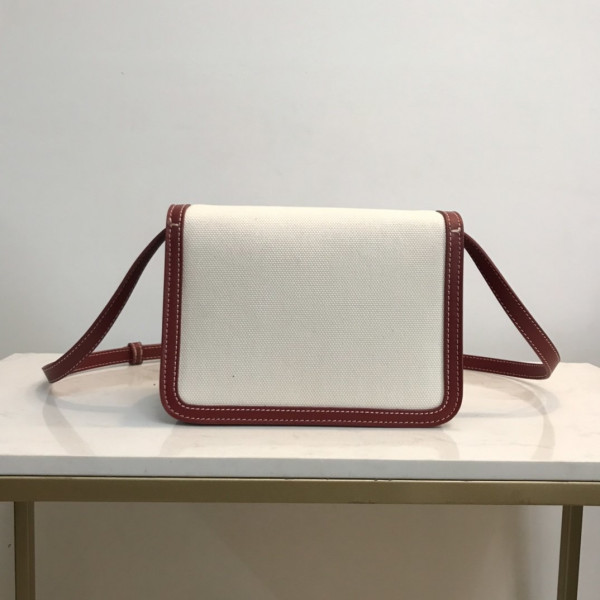 B**rry two-tone canvas and leather tb bag