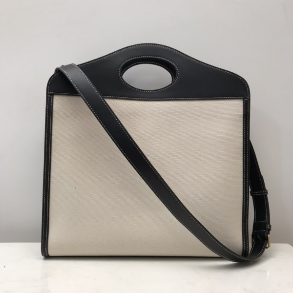 B**rry medium logo graphic canvas and leather pocket bag