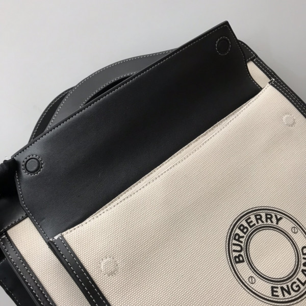 B**rry medium logo graphic canvas and leather pocket bag