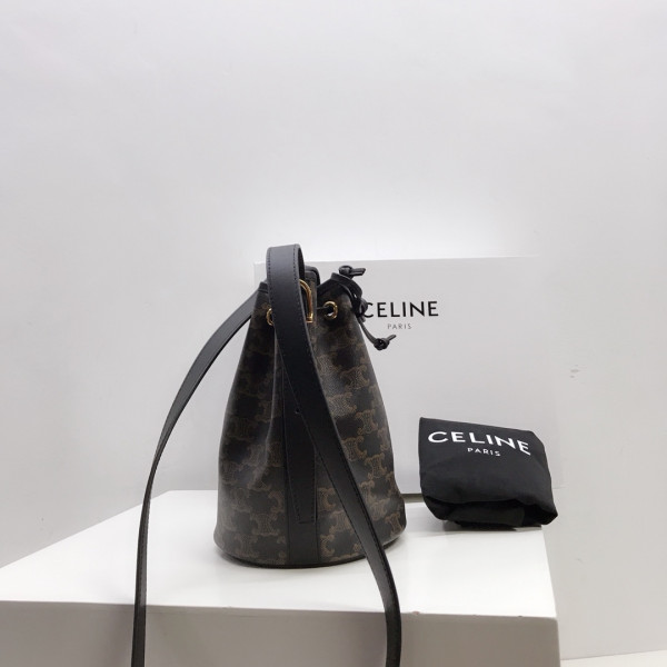 Ce**e small drawstring bag in triomphe canvas