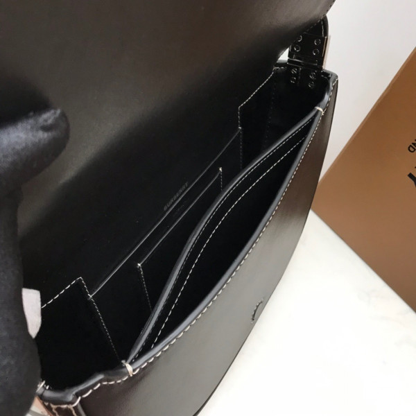 B**rry small logo graphic denim and leather olympia bag