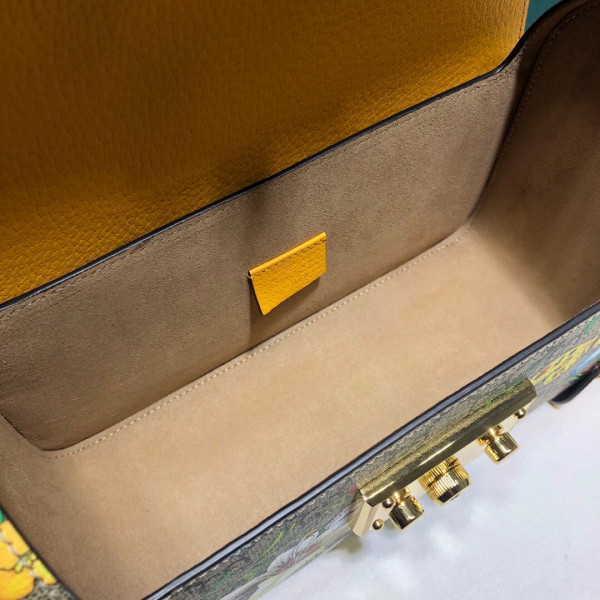 G*u*i padlock gg small bamboo shoulder bag