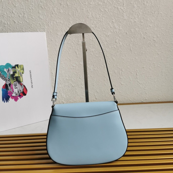 Pra*a cleo brushed leather shoulder bag with flap