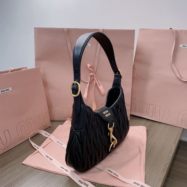 MIUMIU Matelassé nappa leather hobo bag