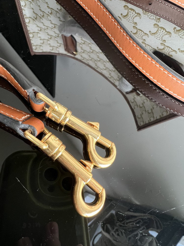 Ce**e mini horizontal cabas in triomphe canvas and calfskin