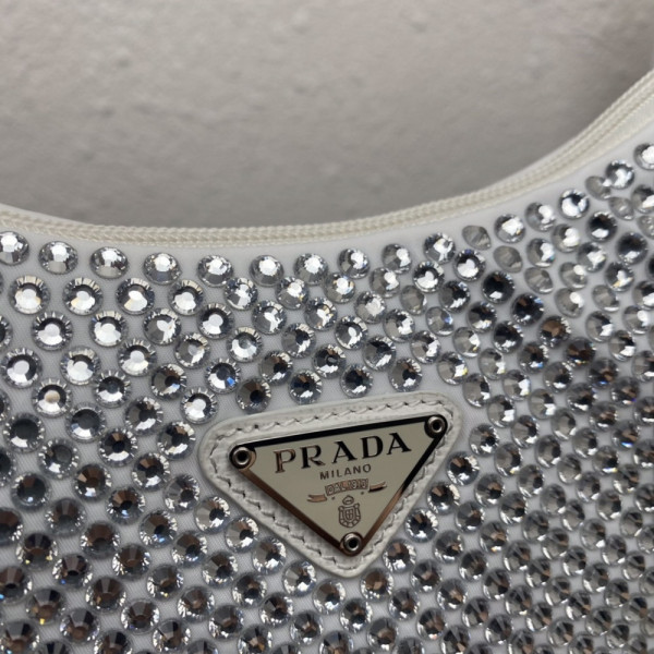 Pra*a satin mini-bag with artificial crystals