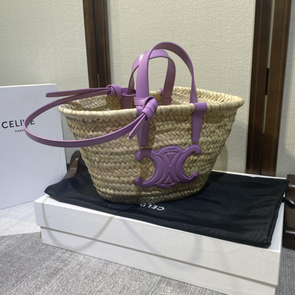 Ce**e triomphe Ce**e classic panier in palm leaves and calfskin