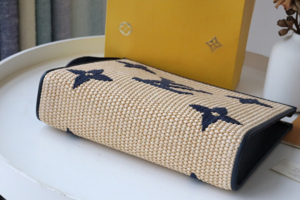 l**is V*t*n monogram raffia toiletry pouch