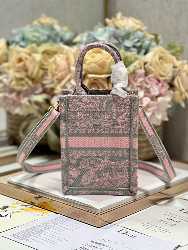 mini D*or book tote phone bag