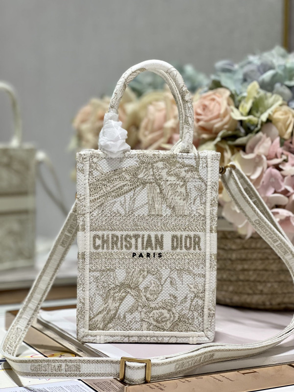 mini D*or book tote phone bag