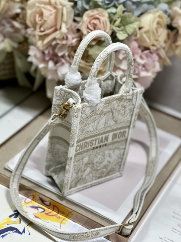 mini D*or book tote phone bag