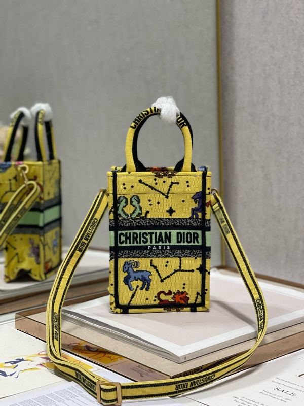 mini D*or book tote phone bag