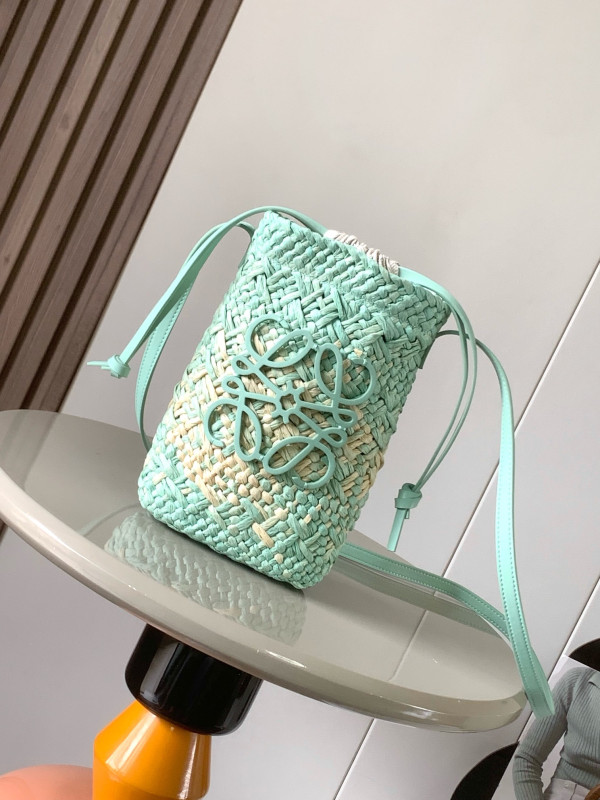 LOEWE Anagram Checks Mini bucket bag-22*14*6CM