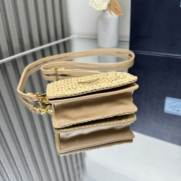 Pra*a cardholder with shoulder strap and crystals