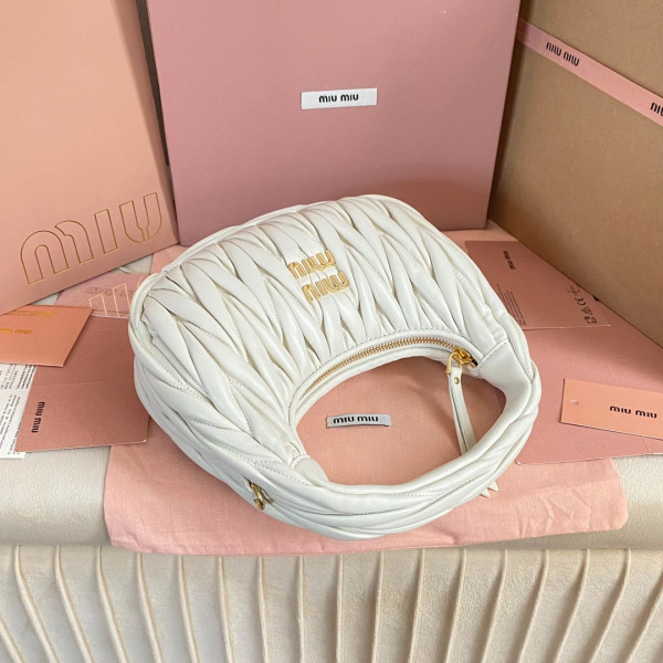 MIUMIU Wander matelassé nappa leather hobo bag
