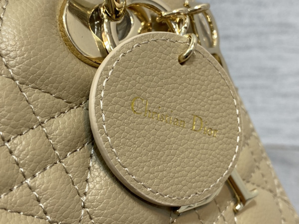 lady D*or gold large calfskin-24cm