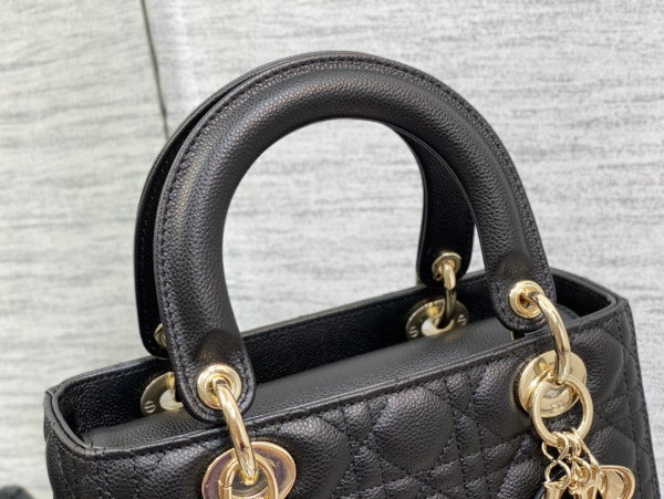 lady D*or gold large calfskin-24cm