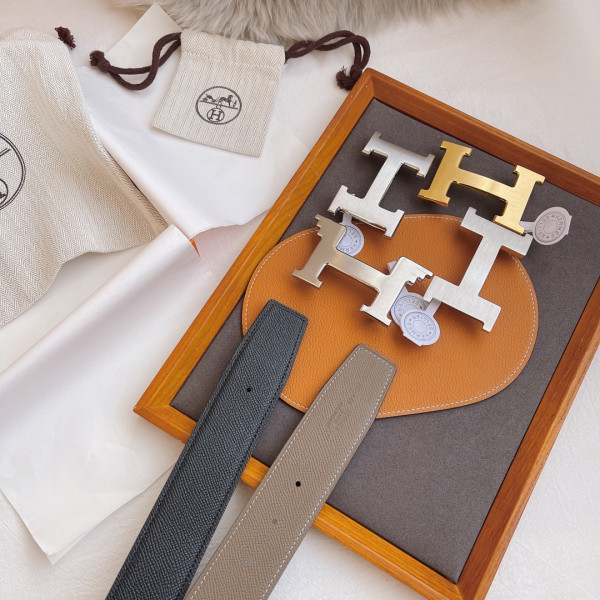 H**mes belt-silver/gold